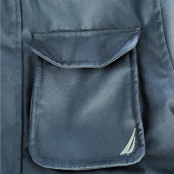 Nautica Women’s L Winter Parka Jacket Hooded Navy Blue Faux Fur Lined Warm Coat - Picture 3 of 10